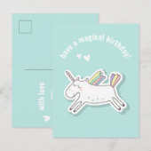 魔法の誕生日 - かわいい子供のユニコーンポストカード ポストカード (正面/裏面)