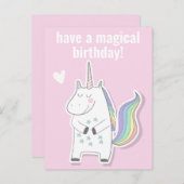 魔法の誕生日 - かわいい子供のユニコーン ポストカード (正面/裏面)