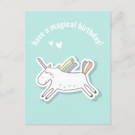 魔法の誕生日 - かわいい子供ユニコーンカード ポストカード