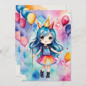 魔法の誕生祝い 招待状 (正面/裏面)