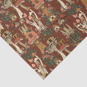 魔法の赤いコテージコアフローラキノコのパターン 薄葉紙 (詳細)