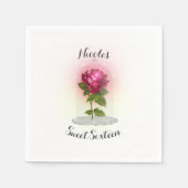 魔法の赤バラの誕生日パーティー スタンダードカクテルナプキン (正面)