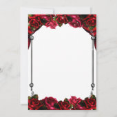 魔法の赤ローズホワイト金ゴールドシルバーホワイト結婚ズ 招待状 (裏面)