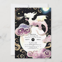 魔法の輝きのドラゴンの誕生日 招待状