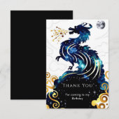 魔法の輝くドラゴンの誕生日 サンキューカード (正面/裏面)