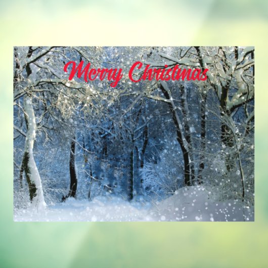 魔法の輝く太陽の雪の森ワンダーランドクリスマス ウィンドウサイン (シート3)