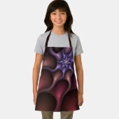 魔法の輝く抽象的な縞模様のカラフルなフラクタル エプロン (インサイチュ)