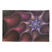 魔法の輝く抽象的な縞模様のカラフルなフラクタル 枕カバー (裏面)