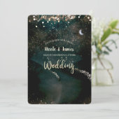 魔法の輝く星空の月 夜のウェディング 招待状 (スタンド正面)