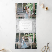 魔法の輝く銀の雪片3 – 写真 三つ折りクリスマスカード (内部)