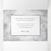 魔法の輝く銀の雪片3 – 写真 三つ折りクリスマスカード (内部中)