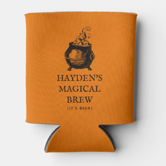 魔法の醸造面白いハロウィーンパーソナライズされた 缶クーラー (正面)