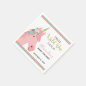 魔法の野生の1かわいいピンクのユニコーン赤ちゃんシャワー スタンダードカクテルナプキン (角)