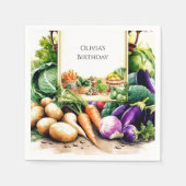 魔法の野菜農家市場誕生日 スタンダードカクテルナプキン (正面)