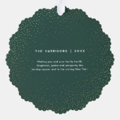 魔法の金ゴールド雪 |クリスマスの休日の写真 オーナメントカード (裏面)