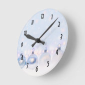 魔法の金属のクリスマスボール写真 ラウンド壁時計 (傾斜)