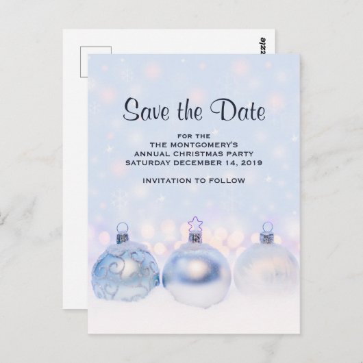 魔法の金属クリスマスボールが日付を保存 ポストカード (正面/裏面)