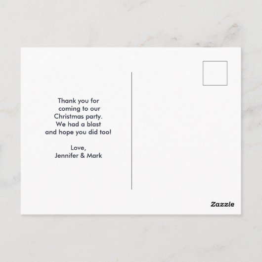 魔法の金属クリスマスボール写真ありがとう ポストカード (裏面)