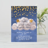 魔法の金星ネービーブルーツインズベビーシャワー 招待状 (スタンド正面)