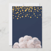 魔法の金星ネービーブルーツインズベビーシャワー 招待状 (裏面)