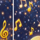 魔法の金色の月と星のパターン 壁紙 (縫い目)