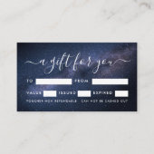 魔法の銀河系ギフト証明書カード 名刺 (正面)