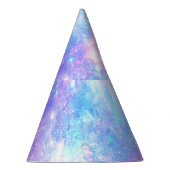 魔法の銀河系：ピンクブルースタープリント パーティーハット (右)