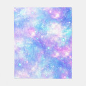 魔法の銀河系:ピンクブルースタープリント フリースブランケット (正面)