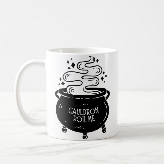 魔法の鍋で煮えたぎる コーヒーマグカップ (左)
