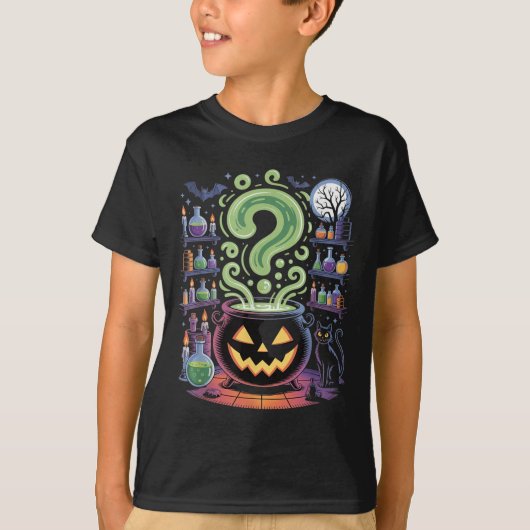 魔法の鍋+パンプキン+ハロウィン Tシャツ (正面)