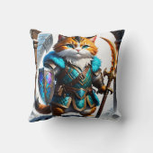 魔法の鎧を着た冒険好きな猫戦士 クッション (裏面)