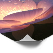 魔法の開花の森とド白熱［赤熱］光を放つリームフラワー ポスター (角)