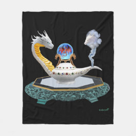 魔法の陶器ドラゴン ファンタジーアートブランケット フリースブランケット