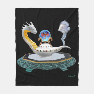 魔法の陶器ドラゴン ファンタジーアートブランケット フリースブランケット