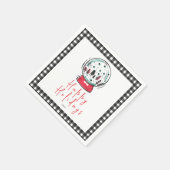 魔法の雪のグローブクリスマスパーティー スタンダードカクテルナプキン (角)