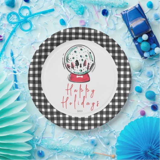 魔法の雪のグローブクリスマスパーティー ペーパープレート (パーティー)