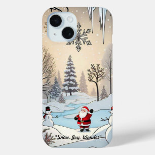「魔法の雪の夜」 iPhone 15ケース