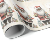 魔法の雪の森のブラックサンタ ラッピングペーパー (ロールコーナー)
