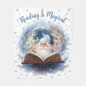 魔法の雪の結晶デザイン 読書 フリースブランケット (正面)