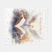 魔法の雪の結晶デザイン 読書 フリースブランケット (正面(横))
