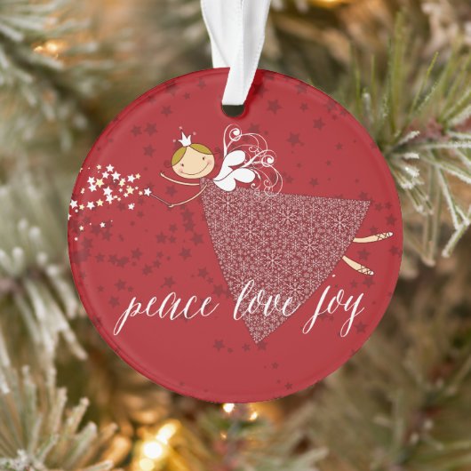 魔法の雪片フェアリープリンセスクリスマスフォト オーナメント (ツリー)