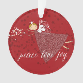 魔法の雪片フェアリープリンセスクリスマスフォト オーナメント