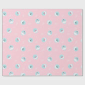 魔法の雪玉のクリスマスパターン ピンク ラッピングペーパー (フラット)