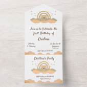 魔法の雲の虹色コアラ オールインワン招待状 (内側)