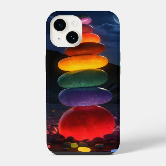魔法の電話ケース：ライトストーンデザイン iPhoneケース (裏面)