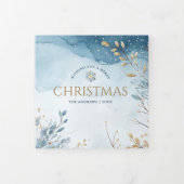 魔法の青い冬のワンダーランド4写真クリスマス 三つ折りクリスマスカード (カバー)