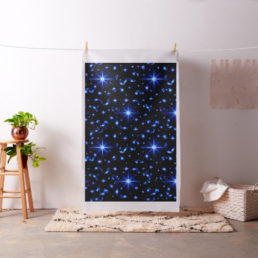 魔法の青い星空のシームレスパターン輝き ファブリック (インサイチュ)