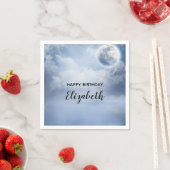 魔法の青い空とスワ飛んでいるンズ誕生日 スタンダードカクテルナプキン (インサイチュ)