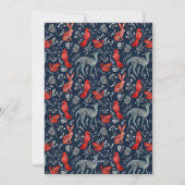 魔法の青い赤の北欧の写真メリークリスマスカード シーズンカード (裏面)