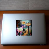 魔法の青と紫の水色ビニールシール シール